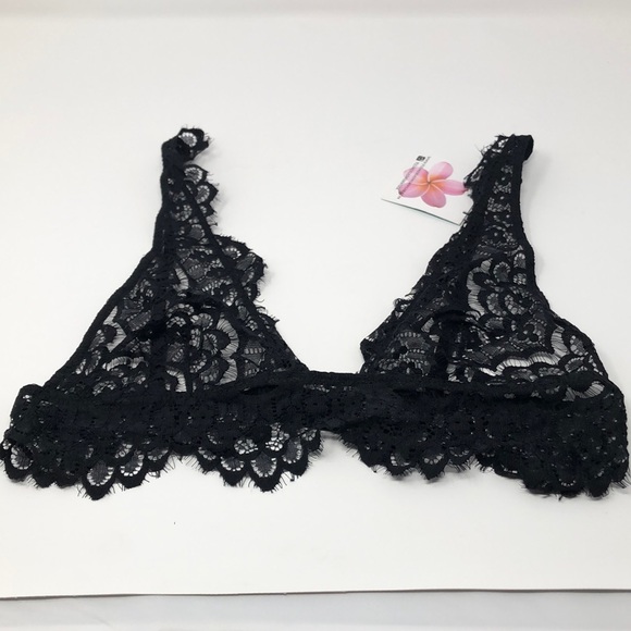 Plumeria Swimwear black lace bra Size L - Picture 1 of 4